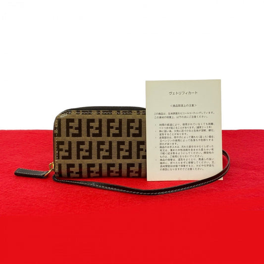 FENDI Coin case PVC Brown