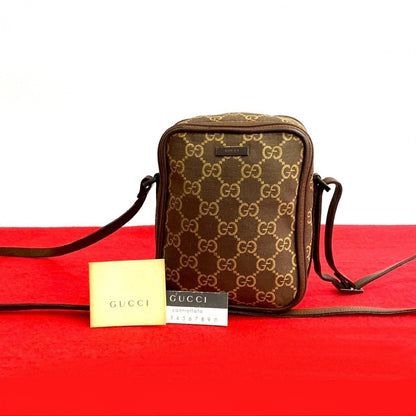 GUCCI Shoulder Bag canvas Brown