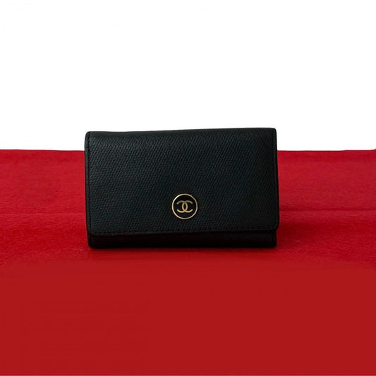 CHANEL Key case Key holder leather black