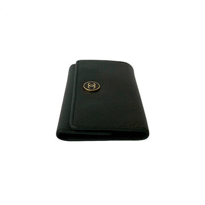 CHANEL Key case Key holder leather black
