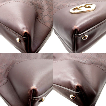 GUCCI Shoulder Bag 257070 leather Brown Lovely Guccisima Women Used Authentic