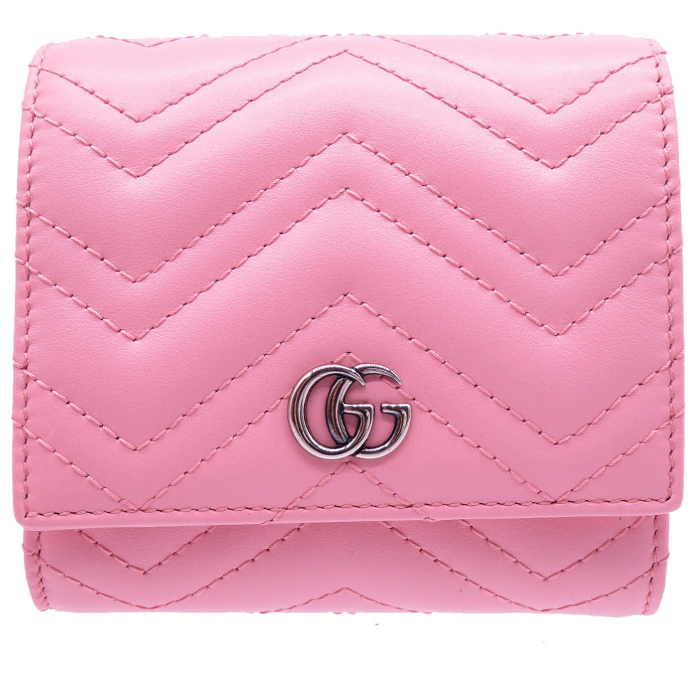 GUCCI Bifold Wallet 598629 leather pink GG Marmont