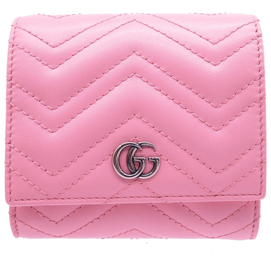 GUCCI Bifold Wallet 598629 leather pink GG Marmont