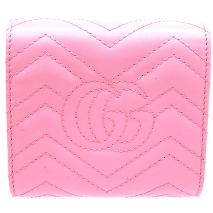 GUCCI Bifold Wallet 598629 leather pink GG Marmont