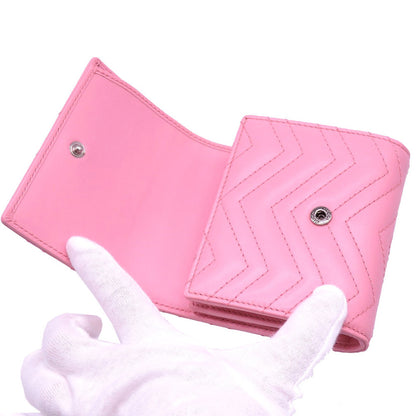 GUCCI Bifold Wallet 598629 leather pink GG Marmont