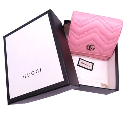 GUCCI Bifold Wallet 598629 leather pink GG Marmont