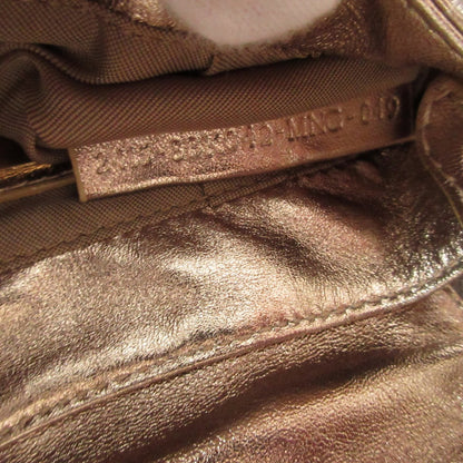 FENDI Pouch 8BK042 leather gold Mini Bag Shoulder Pouch Zucca Pattern Women Used Authentic