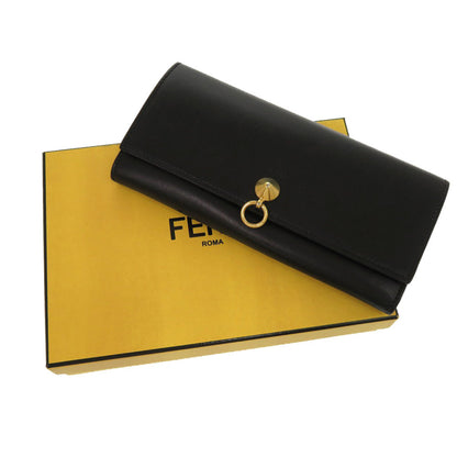 FENDI Long Wallet Purse 8M2051 leather black By The Way Continental