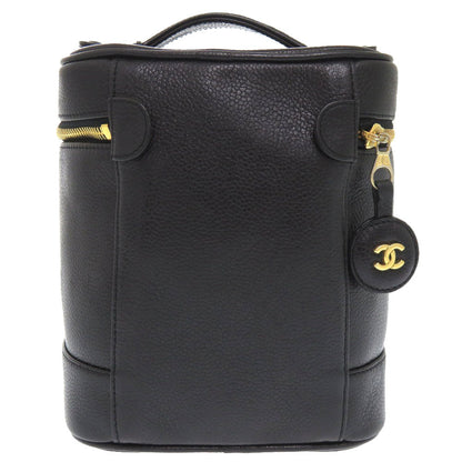 CHANEL Handbag Caviar skin black COCO Mark Vertical vanity bag Women Used Authentic