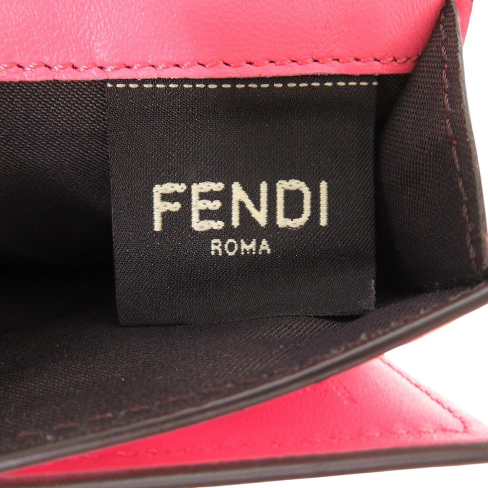 FENDI Tri-fold wallet 8M0395 leather pink Baguette Micro
