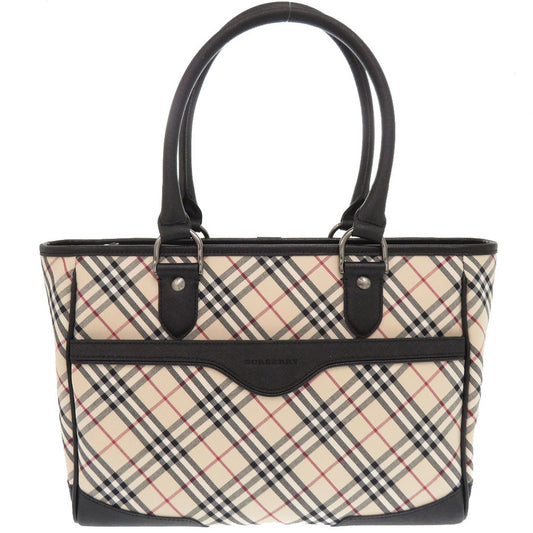 BURBERRY Handbag Canvas, Leather beige Nova Check