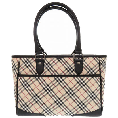 BURBERRY Handbag Canvas, Leather beige Nova Check