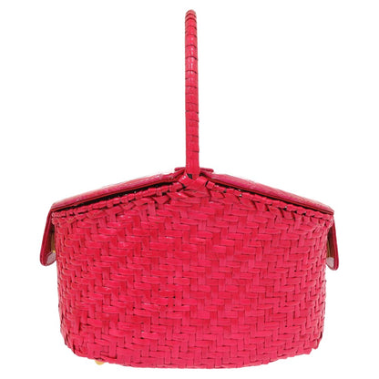 FENDI Handbag straw pink Basket bag vanity bag Women Used Authentic