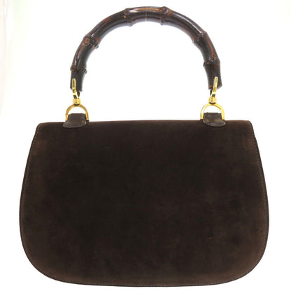 GUCCI Handbag leather Brown Bamboo turnlock handbag Women Used Authentic