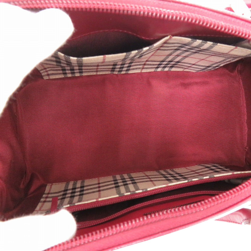 BURBERRY Handbag leather Red Nova Check