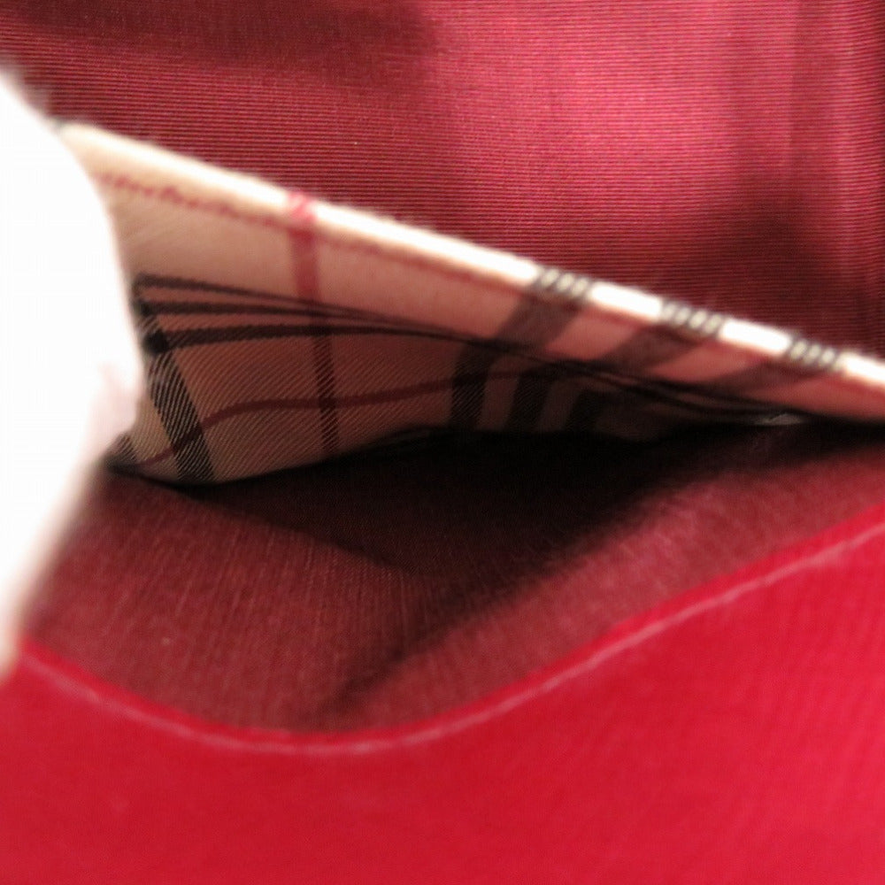 BURBERRY Handbag leather Red Nova Check