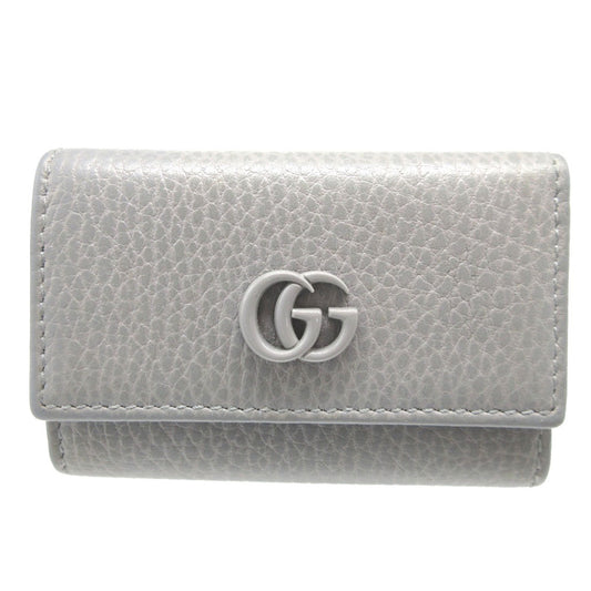 GUCCI Key case Key holder  456118 leather gray GG Marmont
