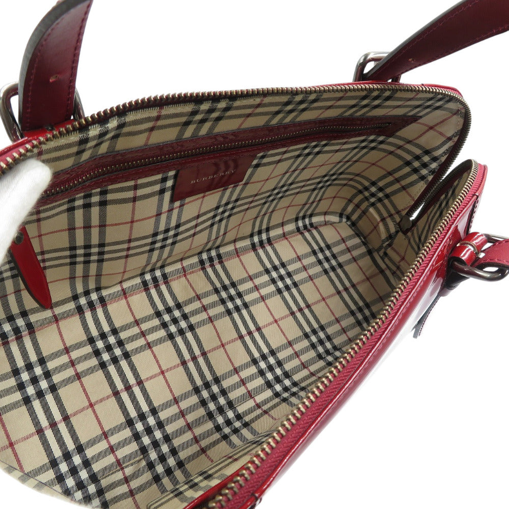 BURBERRY Tote Bag Patent leather Bordeaux