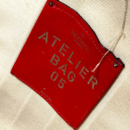 Valentino Garavani Handbag canvas Beige / red Atelier Brisse Edition Women Used Authentic