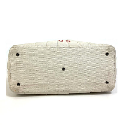 Valentino Garavani Handbag canvas Beige / red Atelier Brisse Edition Women Used Authentic