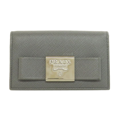 PRADA Card Case Safiano gray Fiocco