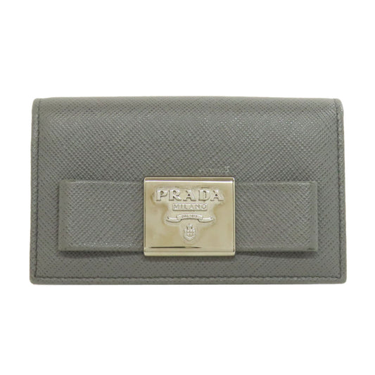 PRADA Card Case Safiano gray Fiocco