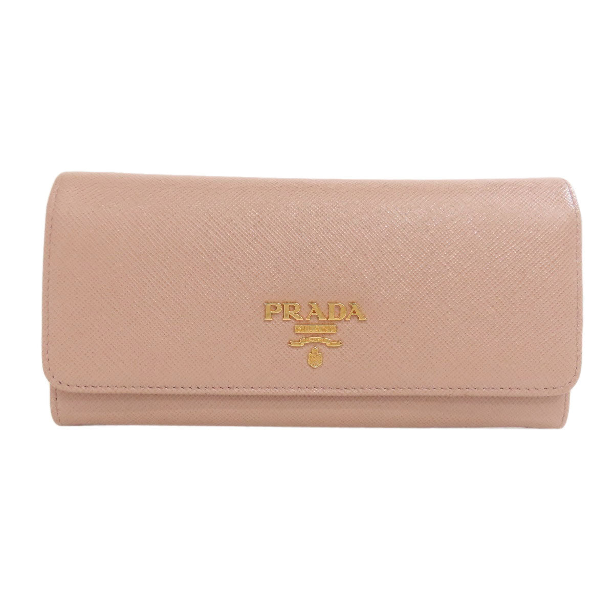 PRADA Long Wallet Purse leather beige Safiano logo