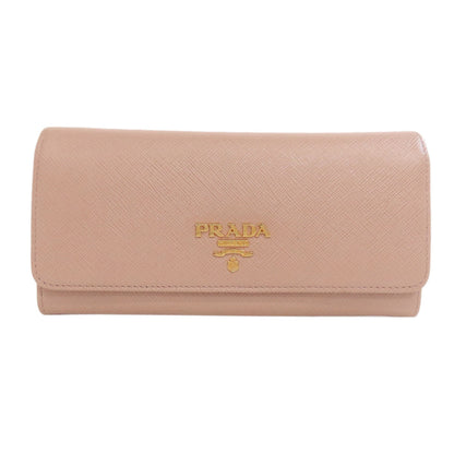 PRADA Long Wallet Purse leather beige Safiano logo