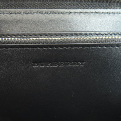 BURBERRY Long Wallet Purse leather black Chain motif