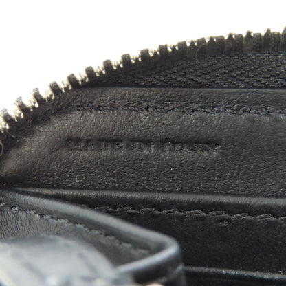 BURBERRY Long Wallet Purse leather black Chain motif