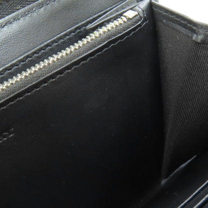 BURBERRY Long Wallet Purse leather black Chain motif