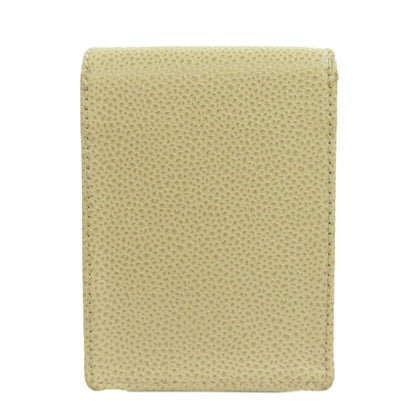 CHANEL Cigarette case Grained Calfskin Skin white COCO Mark Gold Metal Cigarette Case