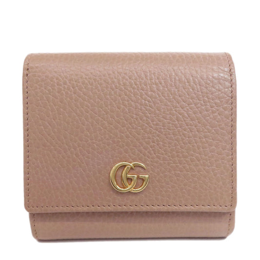 GUCCI Bifold Wallet 593587 leather beige Double G GG Marmont Medium Wallet