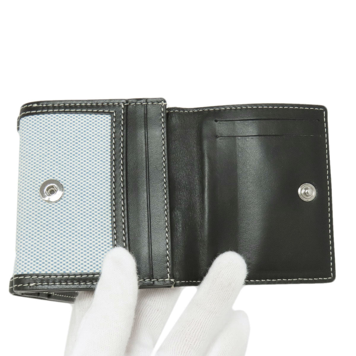 BURBERRY Bifold Wallet canvas blue logo
