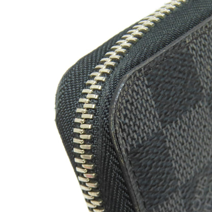 LOUIS VUITTON Long Wallet Purse N60111 Damier canvas gray Zippy Organizer NM