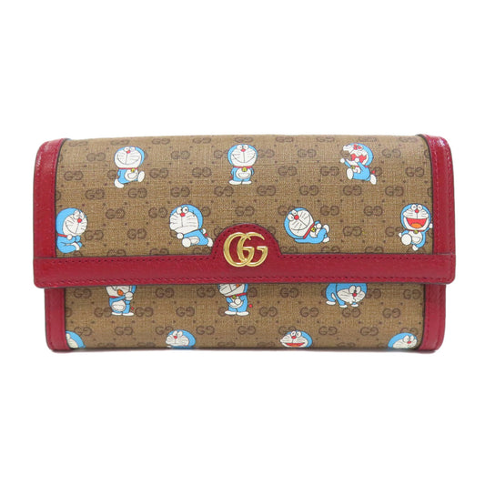 GUCCI Long Wallet Purse 647786 PVC Brown Doraemon collaboration