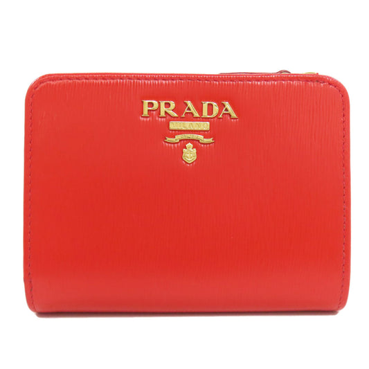 PRADA Bifold Wallet 1ML018 leather Red logo
