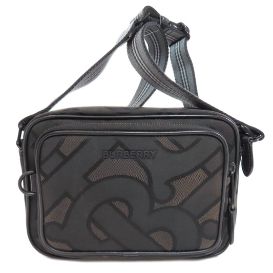 BURBERRY Shoulder Bag Nylon black B logo total pattern