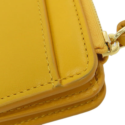 FENDI Bifold Wallet leather yellow FF Cube