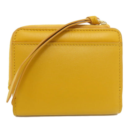 FENDI Bifold Wallet leather yellow FF Cube