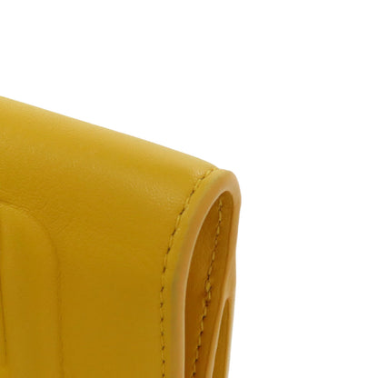 FENDI Bifold Wallet leather yellow FF Cube