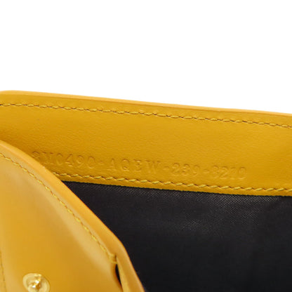 FENDI Bifold Wallet leather yellow FF Cube