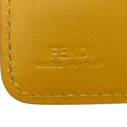 FENDI Bifold Wallet leather yellow FF Cube