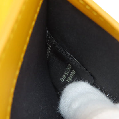 FENDI Bifold Wallet leather yellow FF Cube