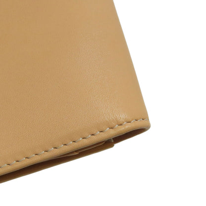 FENDI Card Case leather beige logo