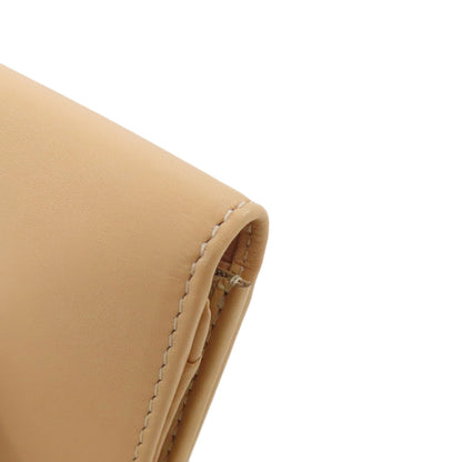 FENDI Card Case leather beige logo