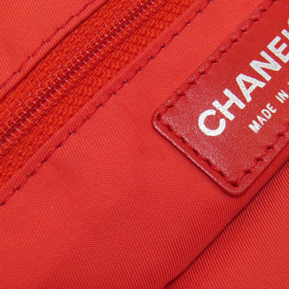 CHANEL Tote Bag Nylon jacquard Red New Travel Line MM