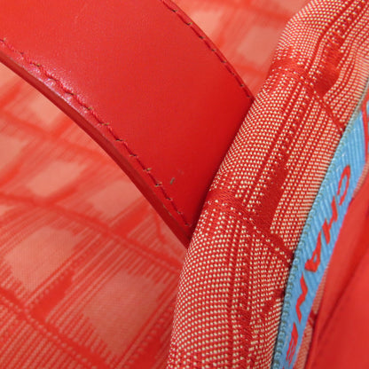 CHANEL Tote Bag Nylon jacquard Red New Travel Line MM