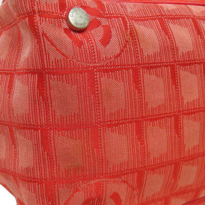 CHANEL Tote Bag Nylon jacquard Red New Travel Line MM