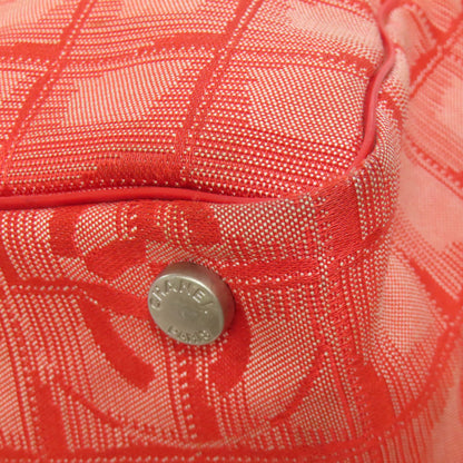 CHANEL Tote Bag Nylon jacquard Red New Travel Line MM